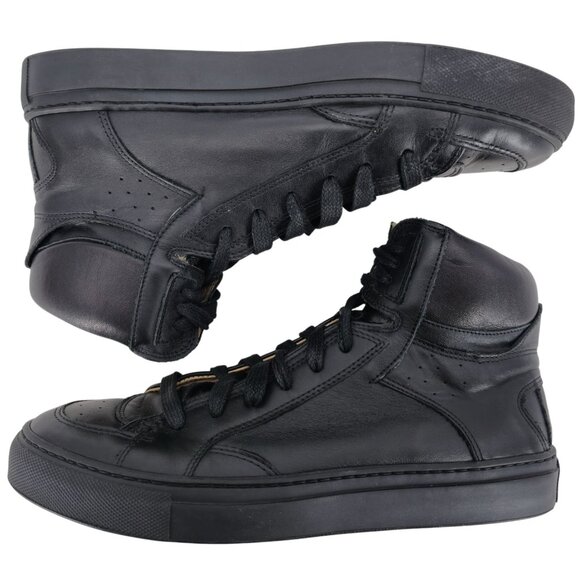 MM6 Maison Margiela Black Nappa Calfskin High Top Sneakers Mens 7 Casual Shoes - Picture 10 of 10